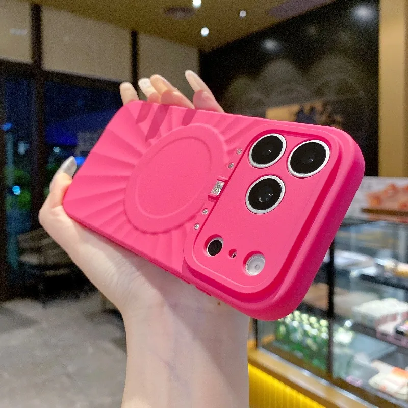 Capa Magnética De Silicone Líquido Para Iphone 17 (vermelho), Com Proteção Para Lente.