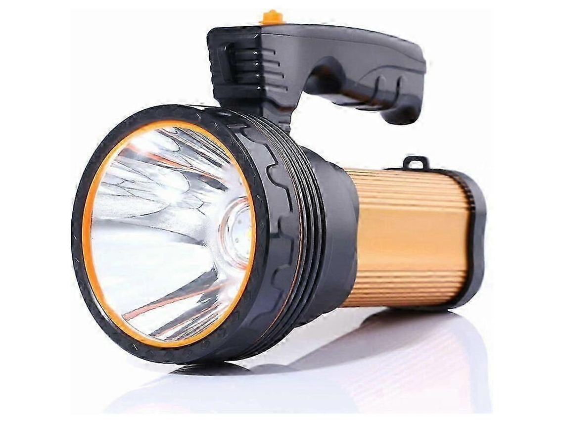 Lanterna Led De 7000 Lúmens, Recarregável, À Prova Dágua Ipx4, Lanterna Portátil Para Acampamento, 6000 Mah, Holofote Portátil Olysi Shop (dourada)