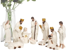 Presépio Resina Decoração Natalina Estátua Natividade Escritório Ideal Quarto Estar Grupos Religiosos Lareira GOKOCO