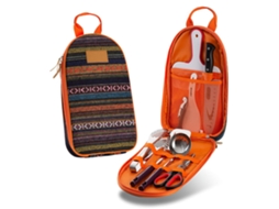 Conjunto de Acessórios de Viagem Organizador de Utensílios de Cozinha para Acampamento 7 Utensílios de Cozinha Portáteis para Churrasco ZMDECQNA