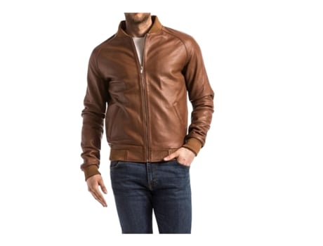 Casaco De Homem Blue Wellford Wellford Eze Pele Castanho (2xl)