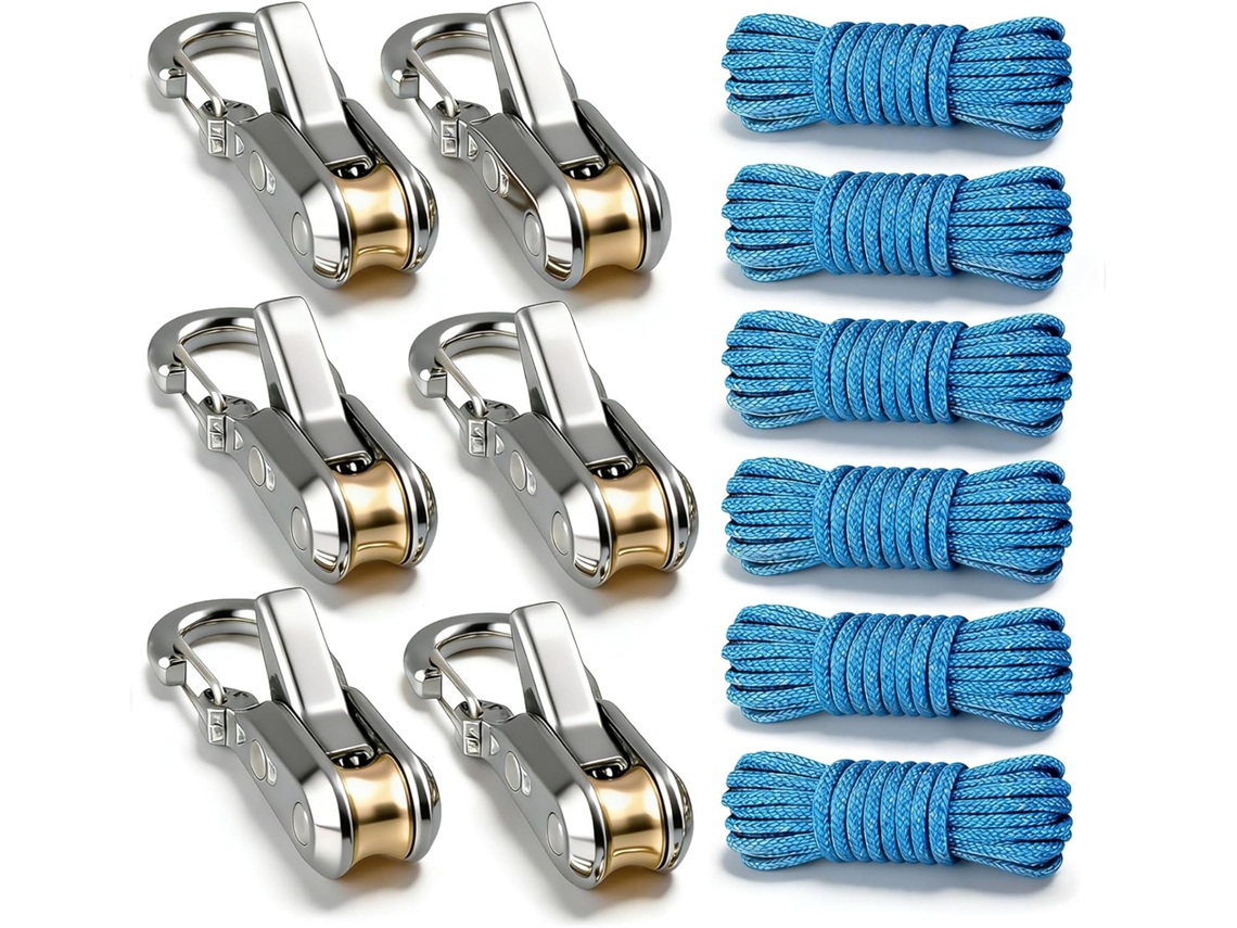 Conjunto de 6 Cordas com Tensor Rolete para Amarração AQUAFORGE