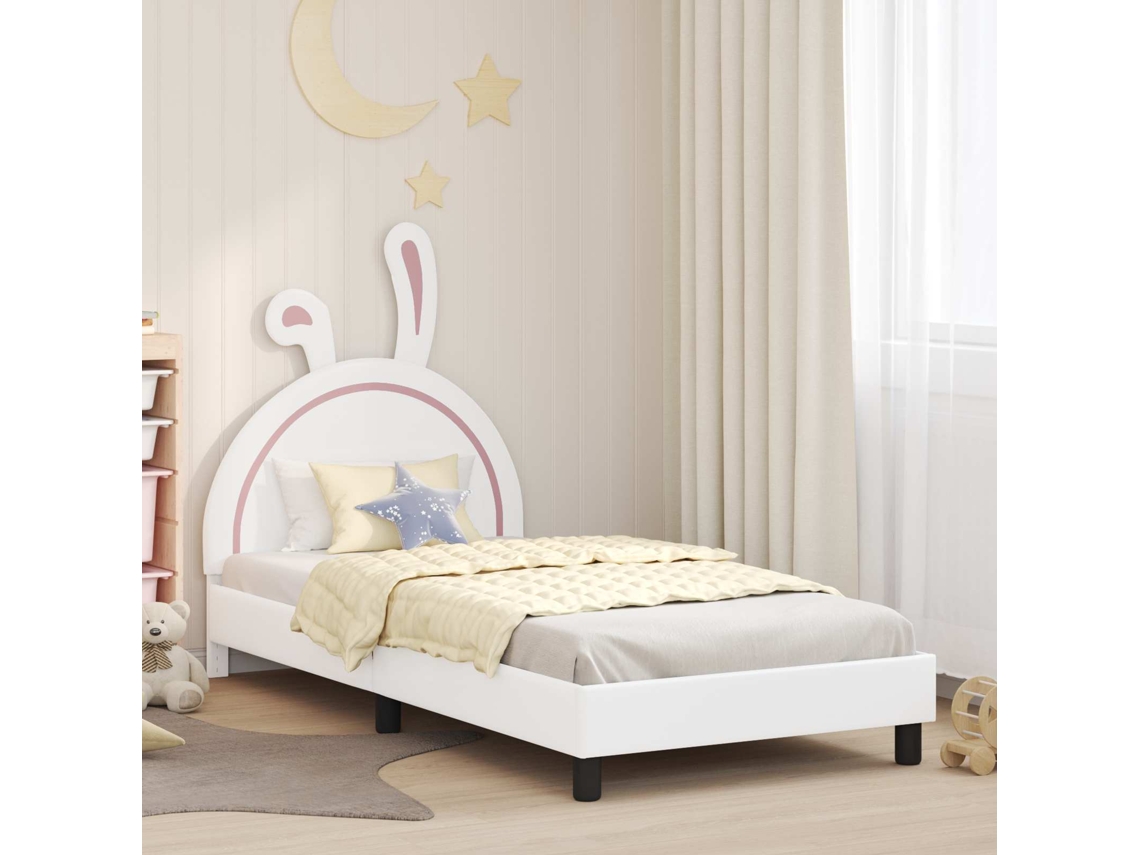 Vidaxl Estrutura de Cama Infantil com Cabeceira Branco 90 X 200 Cm Pu