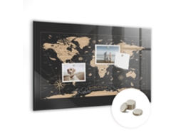 Quadro Magnético Mapa Mundo Vintage Para O Quarto Das Crianças Espelharte (60x40 Cm)