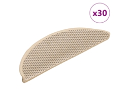Vidaxl Tapetes Escada Adesivos Aspeto Sisal 30 Pcs 56x17x3 Cm Berbere