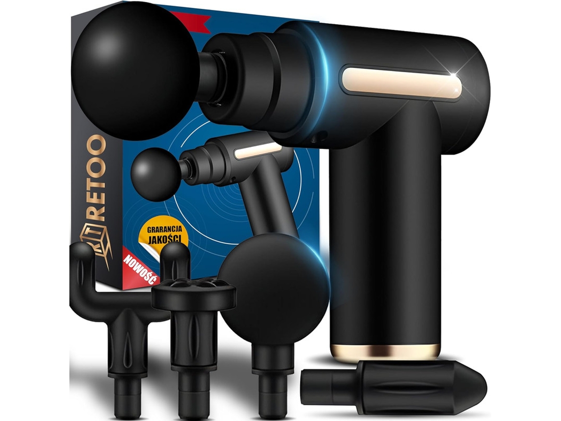 Pistola de Massagem Brilvibera com 6 Velocidades e 4 Cabeças de Massagem para Massagem Muscular