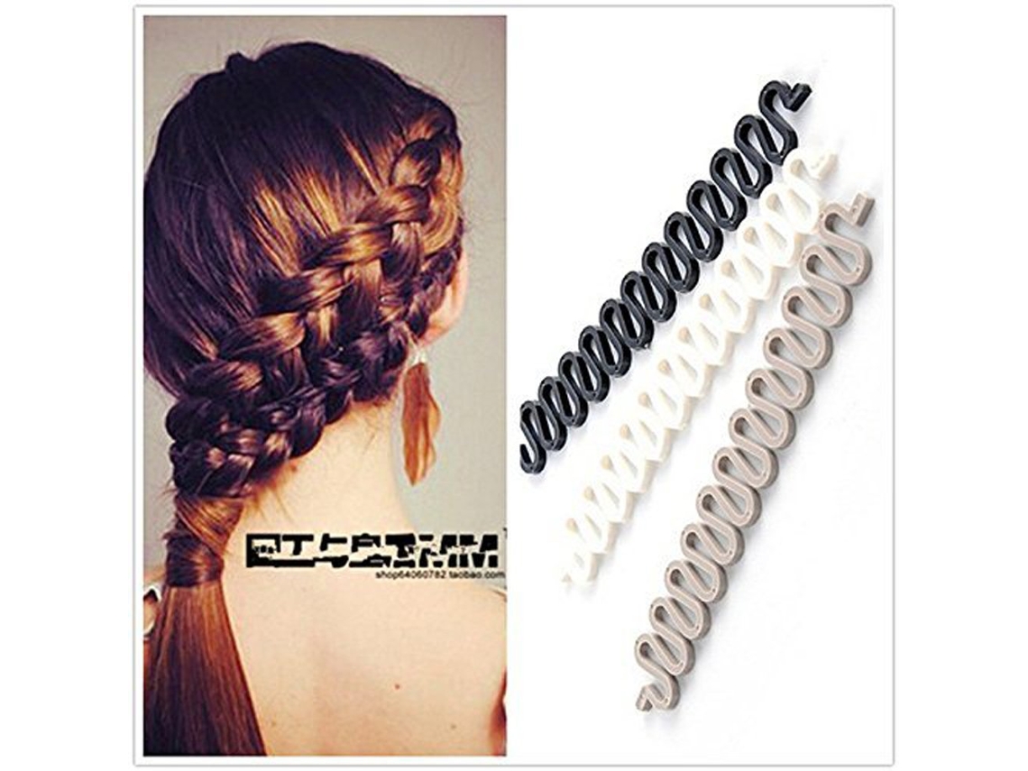 3 Un Preto Cinza Branco Clipe de Cabelo Feminino Diy Ferramenta de Trança de Cabelo Francês Roller Bun Maker Penteado Trança Tranç JEDBESETZT