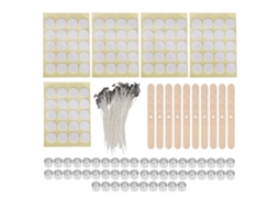 Mechas Velas Kit 15cm Adesivos Base Amarela LAXISCREED