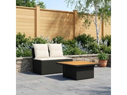 Vidaxl 2 Peça Sofá Do Meio Para Jardim Com Mesa Elevatória Vime Pe