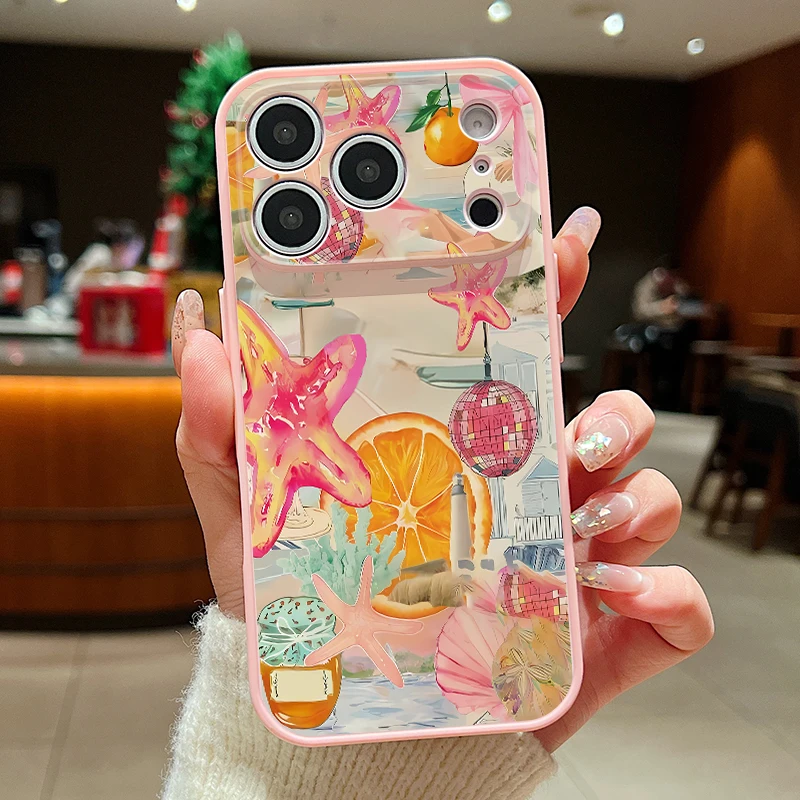 Capa Magnética Para Iphone 17 Pro Com Estampa De Pirulito E Estrela-do-mar Colorida (rosa), Em Pc.