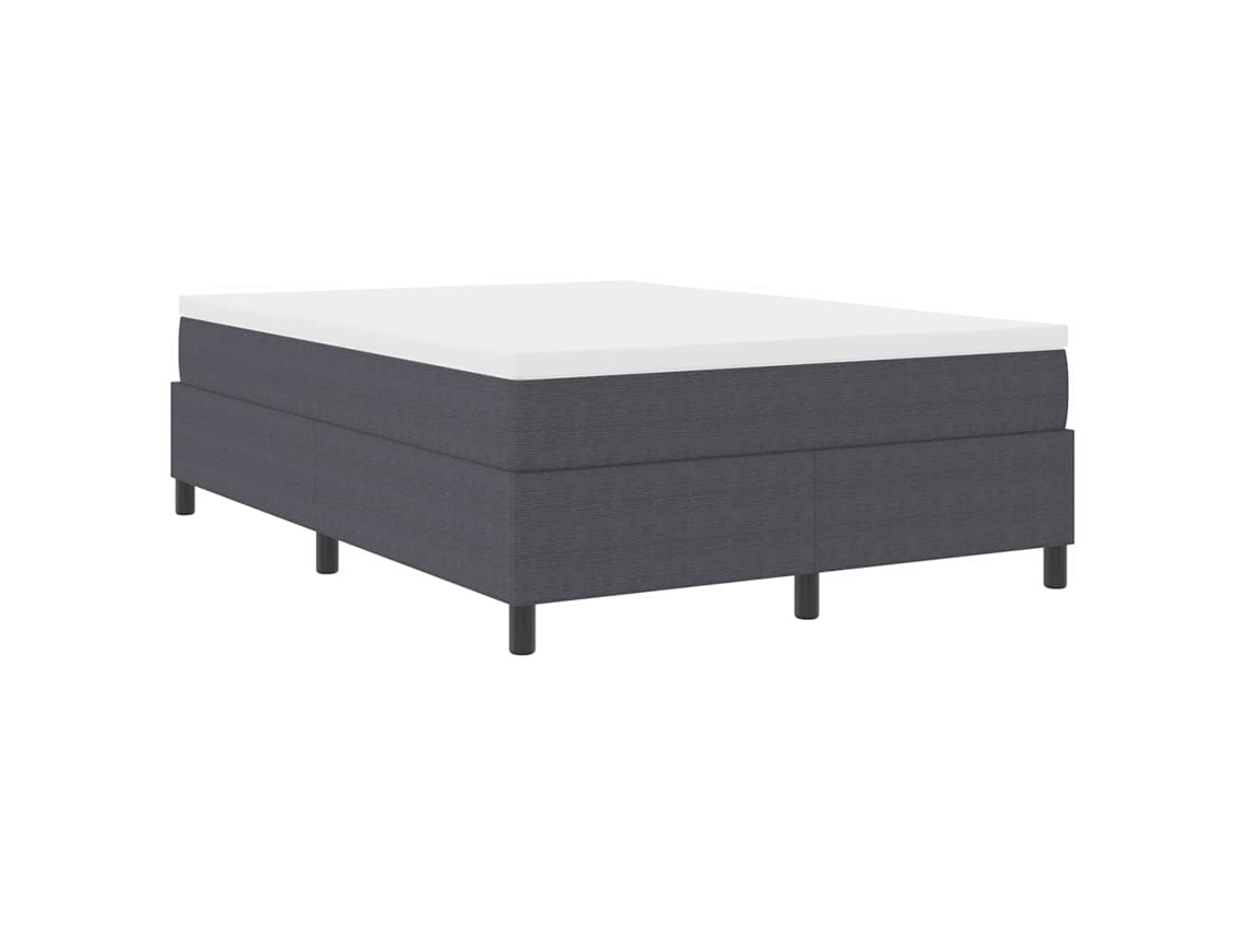 Maison Exclusive - Cama Box Cinza Escuro E Branco 140 X 200 Cm