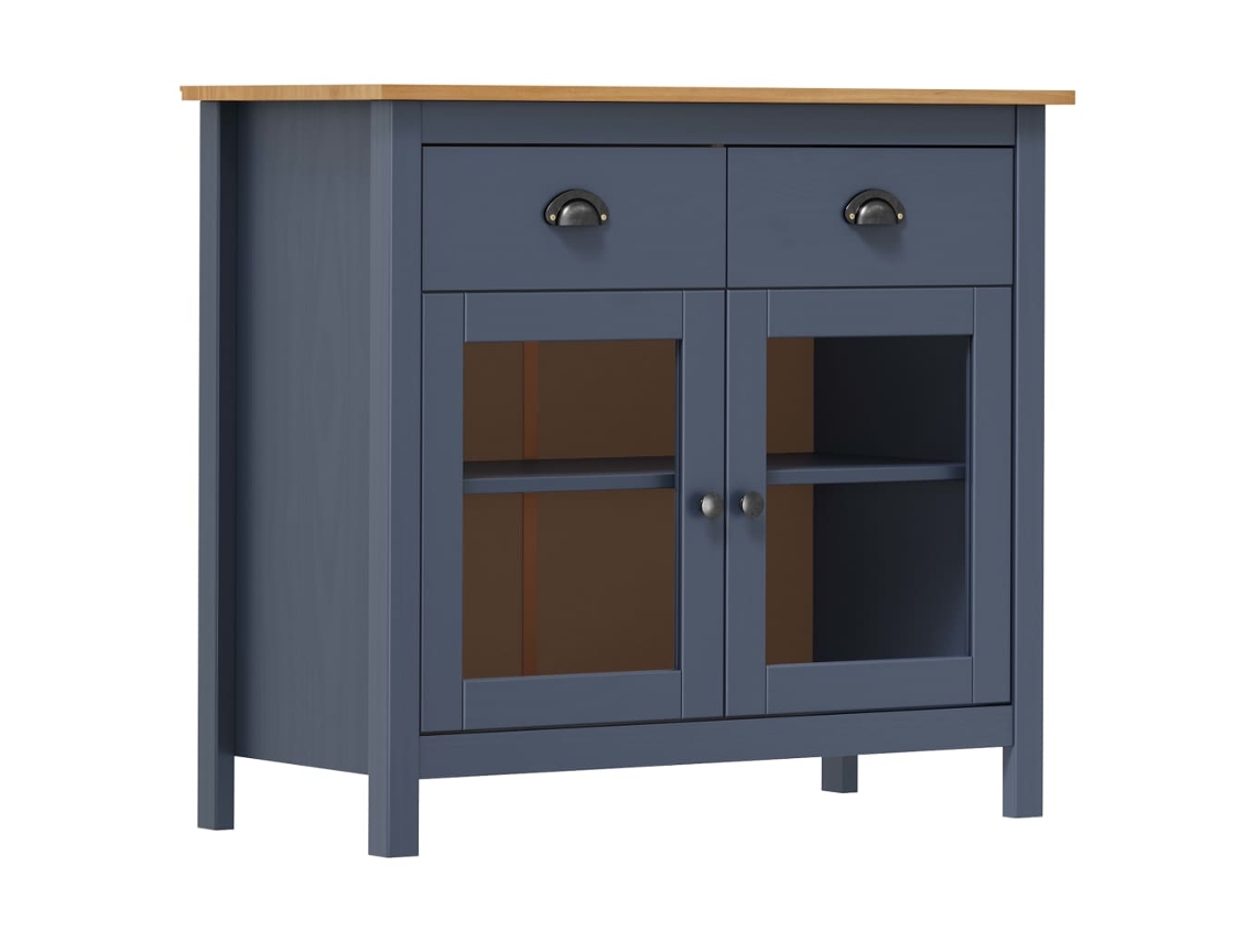 Aparador Hill 90x40x80 cm Madera Maciza de Pino Gris
