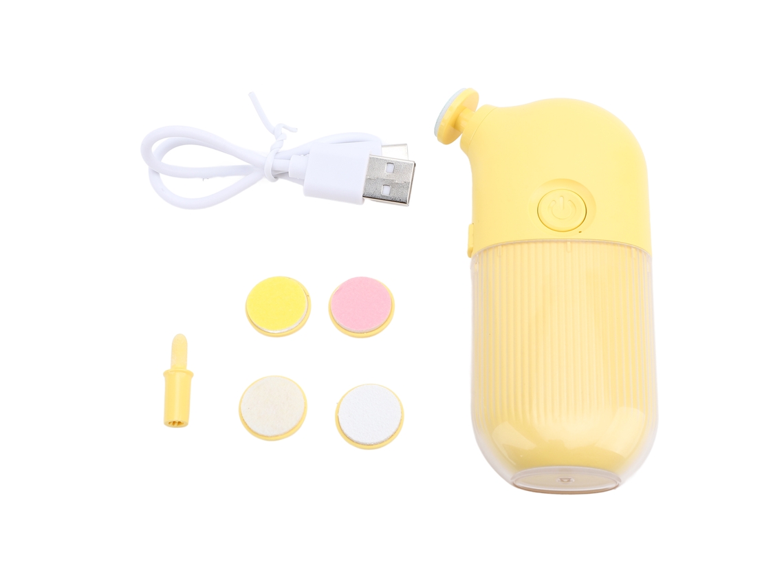 Kit de Cortador de Unhas 6 em 1 para Bebês com 6 Ferramentas de Substituição, Cortador Elétrico Recarregável via USB para Recém-Nascidos e Crianças Pequenas
