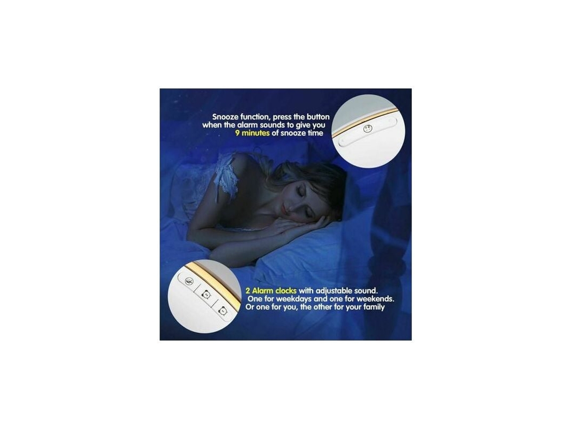 1 Unidade de Despertador Luminária Natural Adaptador de Tomada Europeu Incluído