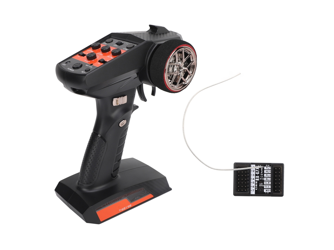 Mali controlador Remoto 2.4ghz 7 Canais Transmissor com Receptor para Carro Barco Rc Preto