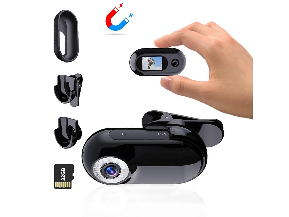 Mini Action Cam 1080p Com Cartão De Memória De 32gb, Câmera Corporal Para Capacete De Motocicleta, Mini Câmera Multifuncional E Acessórios Para C