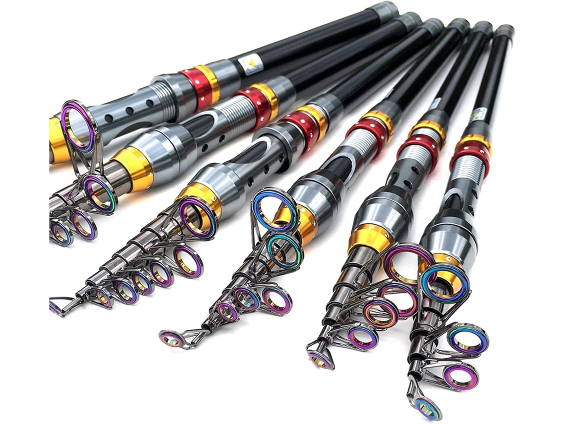 1,8 M 2,1 0,4 0,7 3,0 0,6 Vara Pesca Telescópica Carbono Água Doce