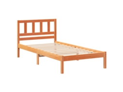 Conjunto 1 Estrado De Cama Plataforma Vidaxl Castanho Madeira De Pinho Maciça (100 X 200 Cm)