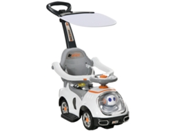 Carro Andador para Crianças 12 36 Meses com Espaço de Armazenamento Design de Robot com Olhos Luminosos Música Buzina 89x44.5x84 Cm Branco Ge