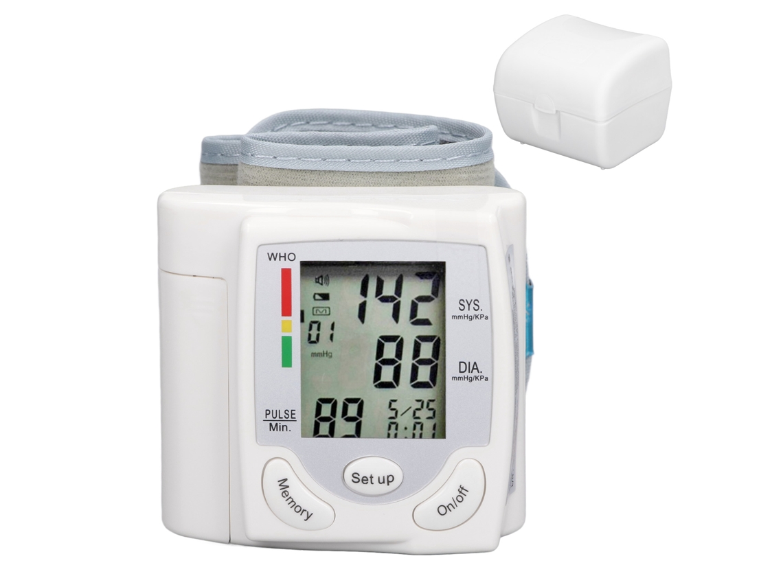 Monitor De Pressão Arterial De Pulso Com Manguito Ajustável E Tela Lcd Grande, Monitor Digital De Pressão Arterial Para Viagens Em Casa Slowmoose