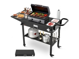 Carrinho De Churrasco Dobrável 787 X 432 Mm Com Rodas E Prateleira Para Exterior Vevor