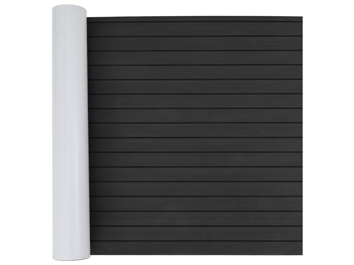 Vidaxl Tapete De Barco Riscas Cinza Escuro E Preto 240 X 90 Cm Eva