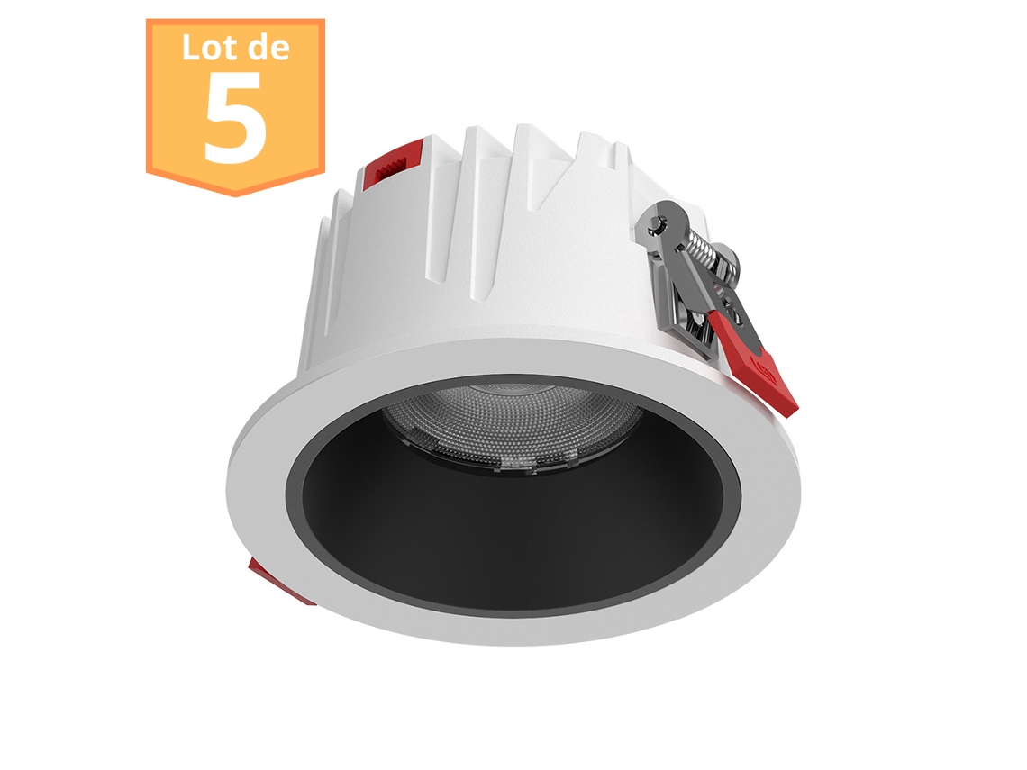 Conjunto de 5 spots LED embutidos Braytron branco 10W 3em1 IP20