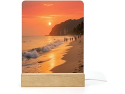 Abajur De Cabeceira Led, Pôr Do Sol Na Praia De Karon, Luminária Noturna De Acrílico Com Base Banheiro, Corredor