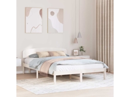 Vidaxl Estrutura Da Cama Com Cabeceira Branco 140 X 200 Cm