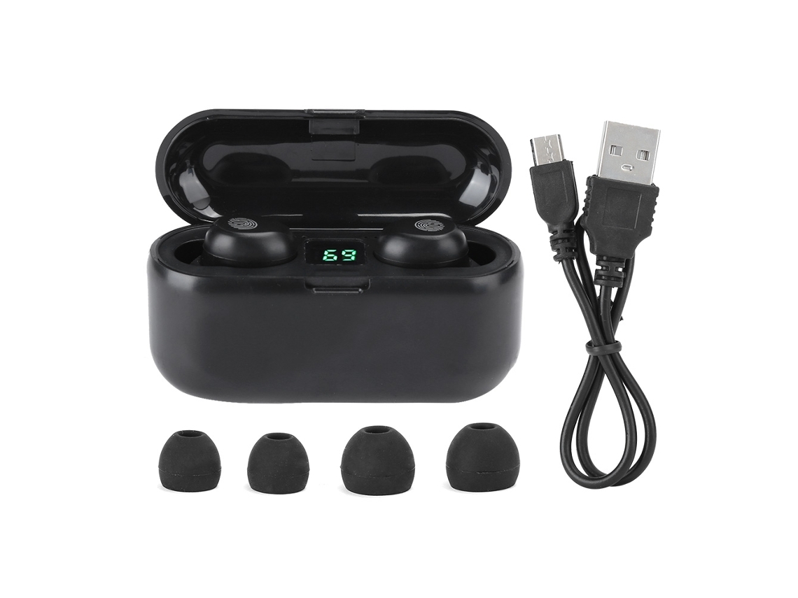 Aetheria fone de Ouvido True Wireless Bluetooth 5.1 com Tela Led Digital e Bateria de Longa Duração