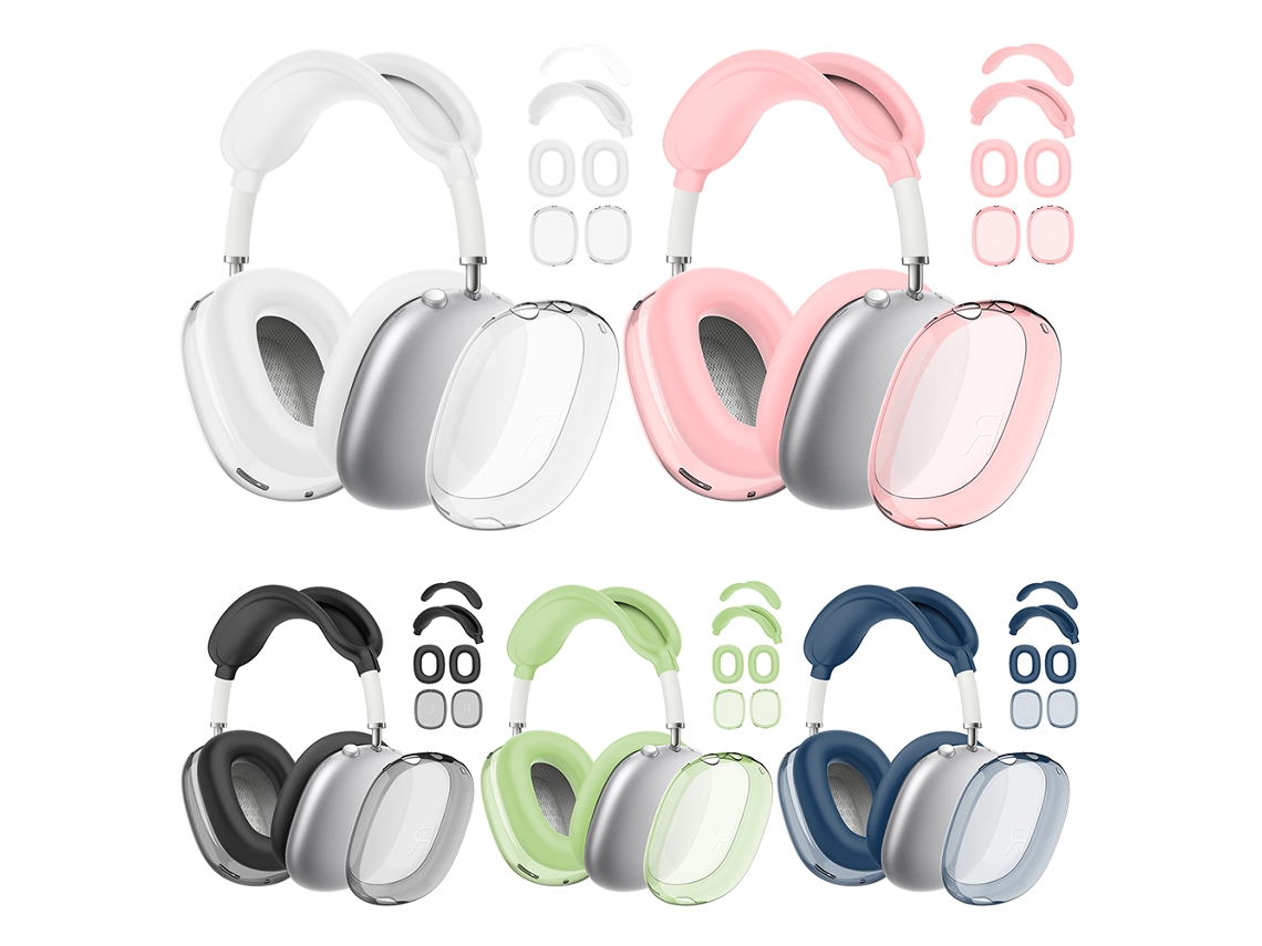 Capa Protetora Transparente De Silicone 4 Em 1 Tpu, Protetor Auricular Anti Riscos, Capa Protetora À Prova De Choque Para Airpods Max Vayotoy