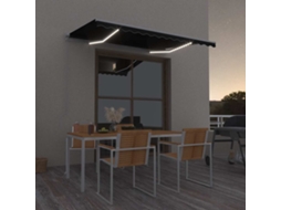 Vidaxl Toldo Retrátil Manual Com Led 300x250 Cm Antracite