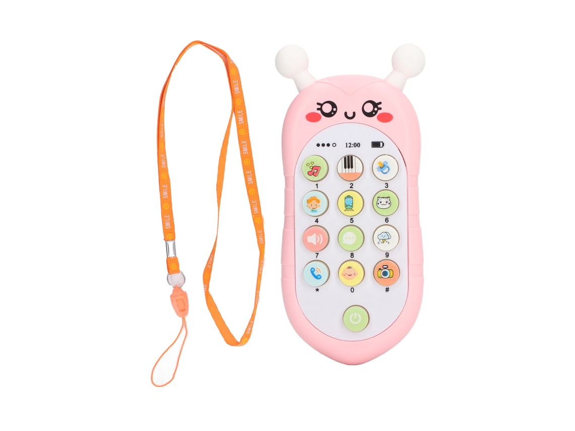 Mali brinquedo Telefone Bebê Abelha com Música para Educação Infantil e Dormir Rosa com Cordão