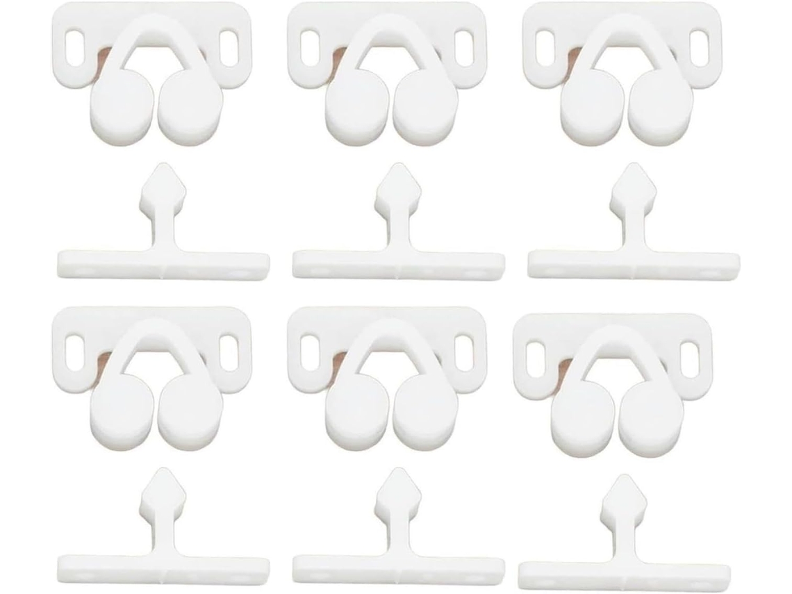 Conjunto De 6 Fechos De Porta Com Mola - Para Uso Prático E Funcional