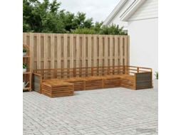Vidaxl Conjunto De Sofás Para Exterior 7 Pcs Natural