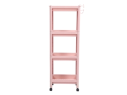 Prateleira de Banheiro Rosa 4 Camadas com Rodas
