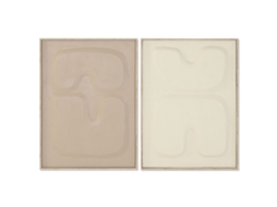 Pintura Home Esprit Castanho Bege Abstrato Escandinavo 50 X 4,5 X 70 Cm (2 Unidades)