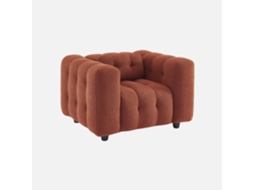 Poltrona Em Tecido Boucle Texturado, 1 Lugar, Terracota Sweeek