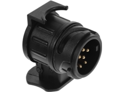 Adaptador Elétrico Para Reboque De 13 Pinos Para 7 Pinos Em Plástico Preto Com Conector De Cobre, Resistente E Fácil De Instalar.