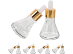 Conjunto De 10 Mini Frascos Conta-gotas De Vidro Transparente De 30 Ml Com Base Cônica Espessa