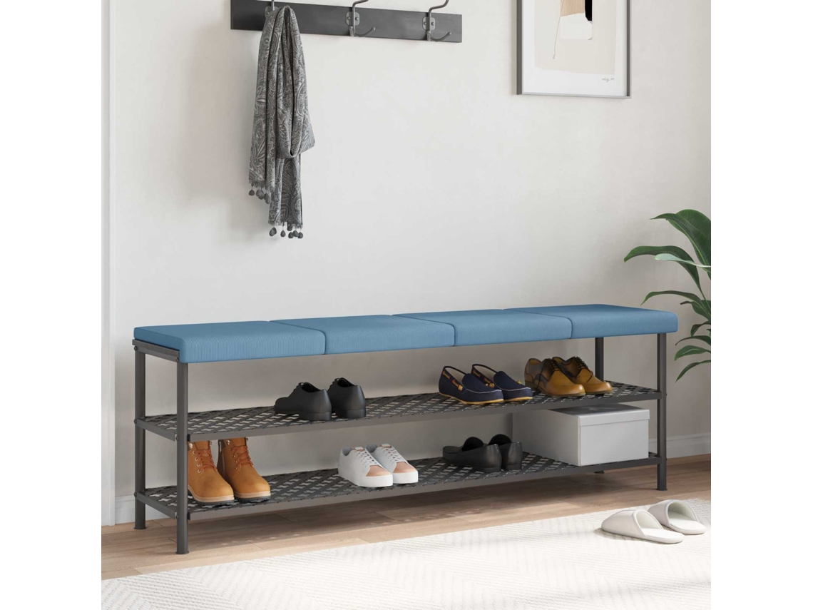 Vidaxl Almofada De Banco 4 Unid. Cordão Azul Profundidade 35 Cm