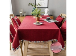 Toalha De Mesa Retangular De Algodão, Resistente A Manchas, Lavável, À Prova Dágua, Para Mesas De Centro, Jardins, Decoração De Mesa (vermelha, Retan