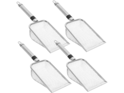 Conjunto de 4 Peneiras de aço inox Topbathy para jardim, com cabo