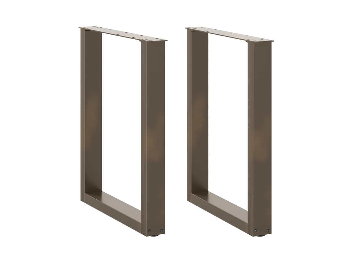 Vidaxl Pés Para Mesa De Jantar Em Formato De U, 2 Peças, Aço Natural, 70x(72-73) Cm, Aço