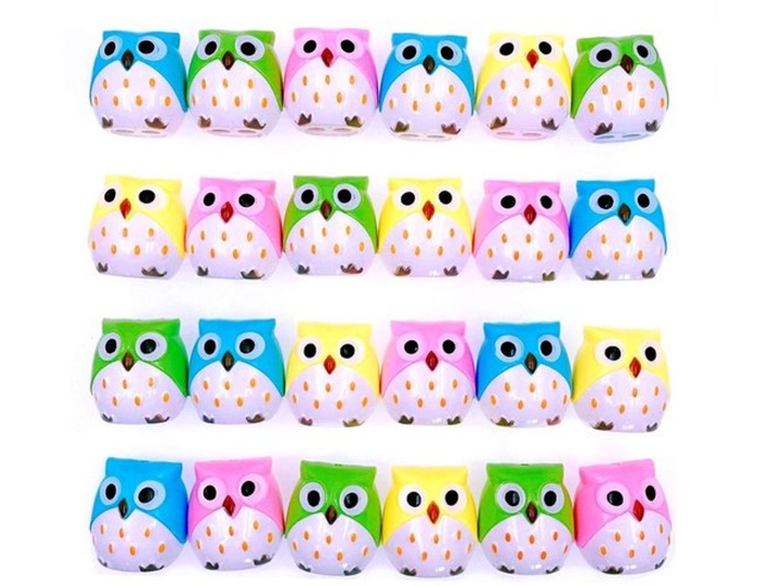 Presentador De Pontas De Pena - 24 Unidades - Abs - Plástico - Brinquedo Infantil - Sobremesa De Aniversário - Dimensões 4,3 X 3,9 X 4,5 Cm - Afiador