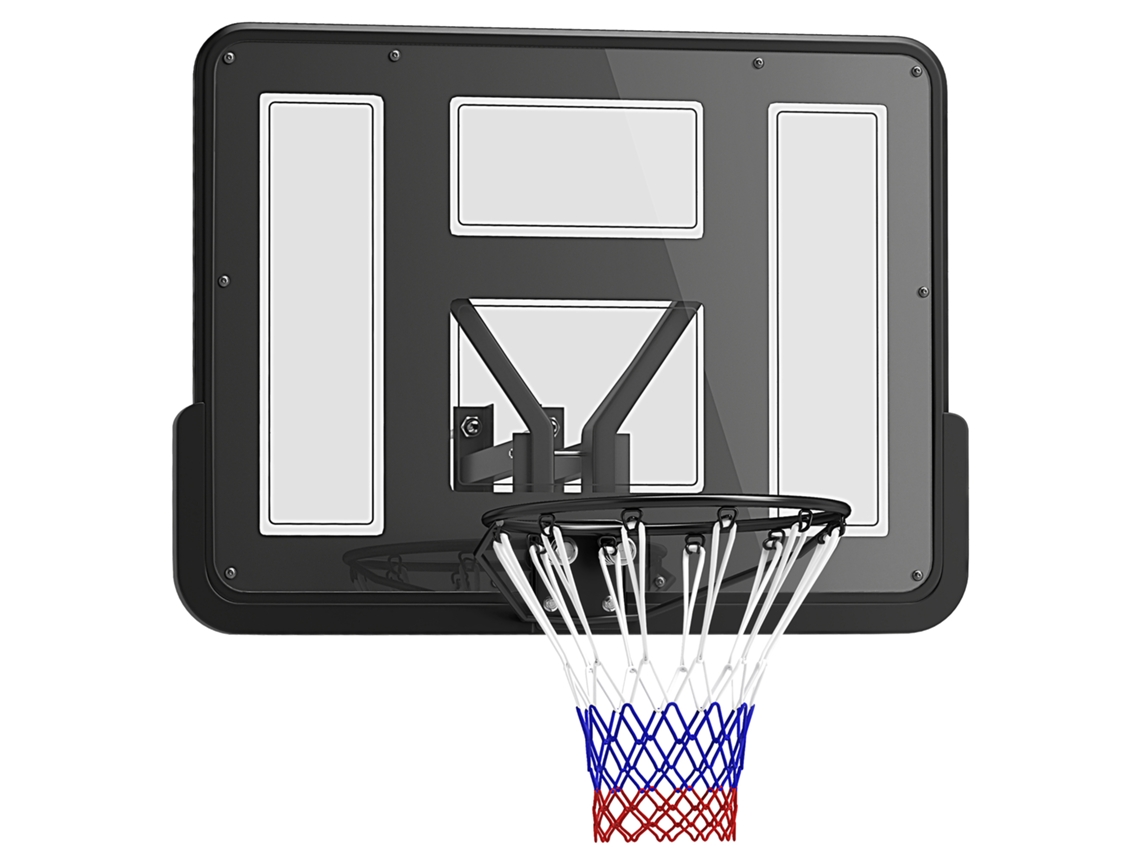 Cesta de basquete de parede, resistente, para uso interno e externo, preta | S/MARCA