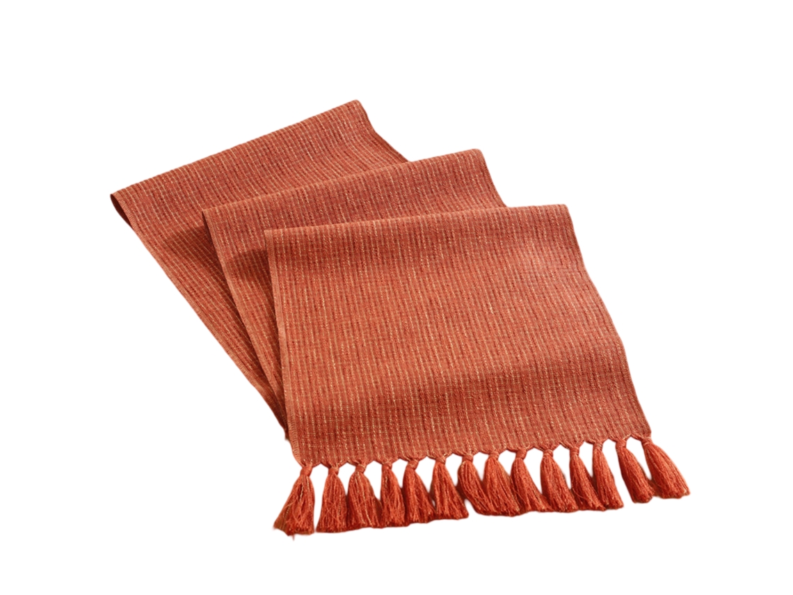 Caminho de Mesa de Outono Rústico com Franjas Decoração de Mesa para Festas e Casamentos MEOIRUERY