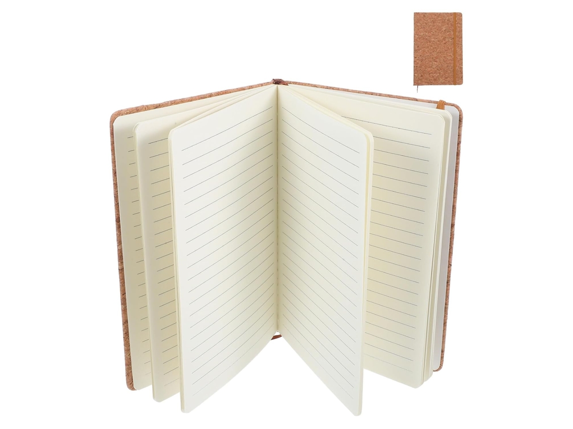 Caderno Planejador Portátil A5 Com Alça Imitando Madeira, Pautado