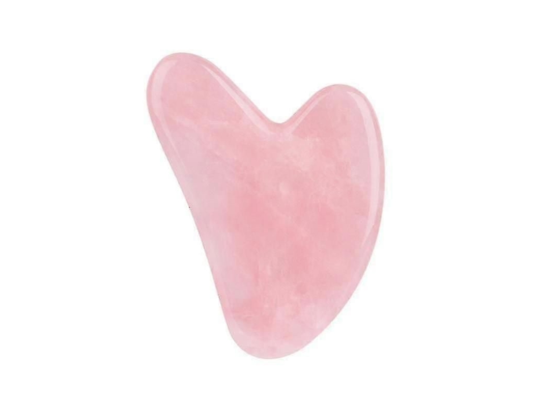 Massageador Facial com Pedra Gua Sha de Jade e Quartzo Rosa Natural para o Rosto. Ferramenta Beleza GOKOCO