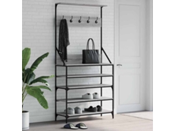 Vidaxl Bengaleiro Com Arrumação Calçado 90x34x184 Cm Cinza Sonoma
